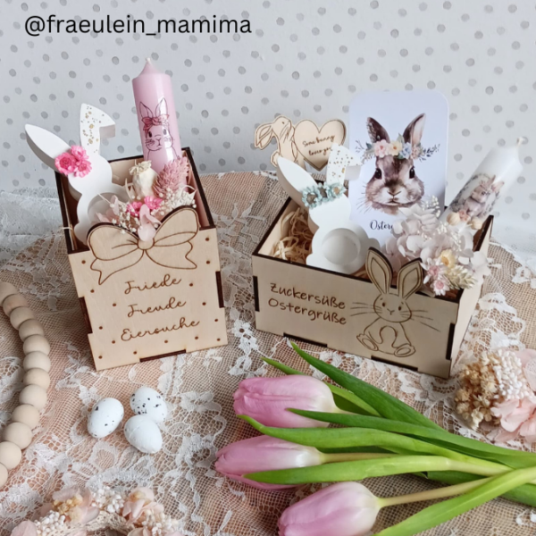 3 mm und 4 mm Ostern Geschenkbox in 3 Größen für Kleinigkeiten Osterhasen Eier Osterkörbchen Ostergeschenk SVG Laserdatei Laserfile Lasercut – Bild 19