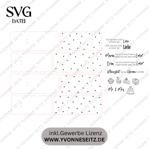 Laserdatei Halter für Tortenheber Kuchenheber Tortenmesser Verpackung Kleinigkeiten Geschenkidee SVG Laser Datei – Bild 2