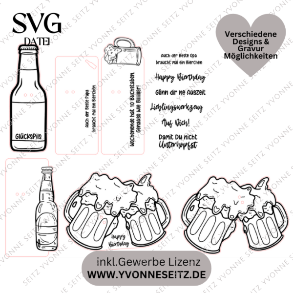 SVG Laser Datei Männergeschenk Geldgeschenk Gutscheine Geschenkidee für Männer Bier Gutscheinhalter SVG Datei – Bild 2