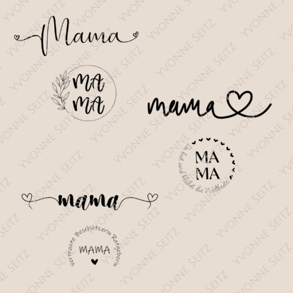 SVG Laser Datei Gravur MAMA 6 Designs