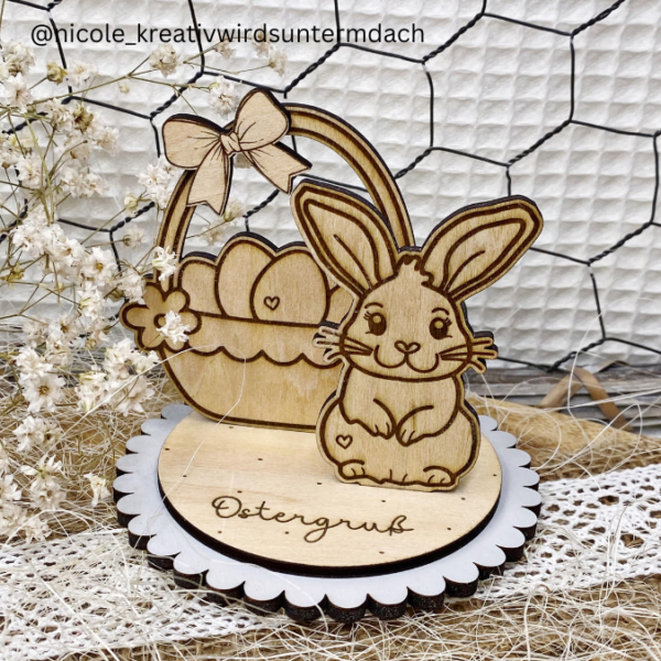 SVG Laser Datei - Frühling Ostern Geschenkscheiben und Stecker für Gießteile Kerzenständer Blumen 9 Designs Laserdatei für 3mm und 4mm dickes Holz – Bild 3