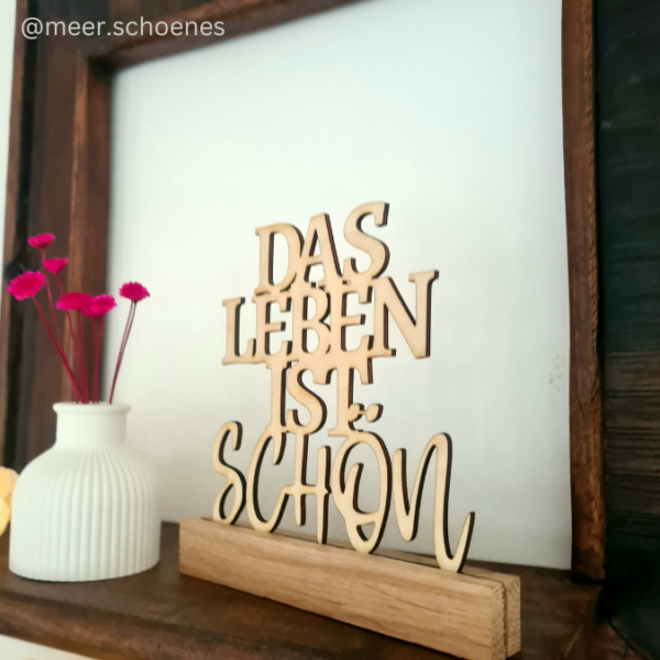 SVG Laser Datei Schriftzug für Klötzchen Easy Sticks DAS LEBEN IST SCHÖN – Bild 4