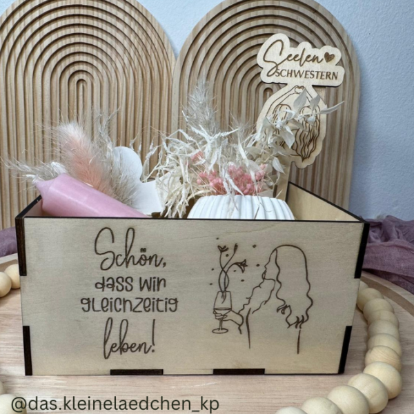 3 mm und 4 mm Geschenkbox in 3 Größen für Freundinnen Beste Freundin Kiste Geschenksets Beste Freundin BFF SVG Laserdatei Laserfile Lasercut – Bild 16