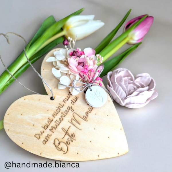 SVG Laser Datei - Muttertag Herzen Mama zum aufhängen für Trockenblumen 3 Designs Laserdatei – Bild 15