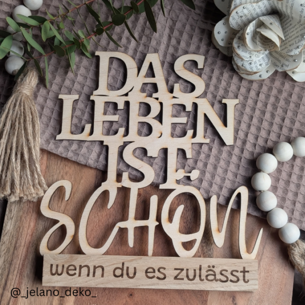 SVG Laser Datei Schriftzug für Klötzchen Easy Sticks DAS LEBEN IST SCHÖN – Bild 6