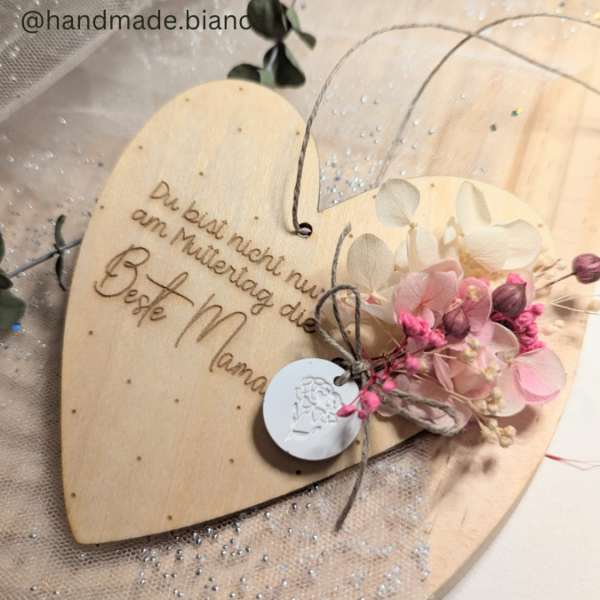 SVG Laser Datei - Muttertag Herzen Mama zum aufhängen für Trockenblumen 3 Designs Laserdatei – Bild 20