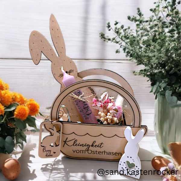 3 mm und 4 mm Ostern Geschenkkörbchen in 6 Designs inkl Anhänger und Deko für Kleinigkeiten Osterhasen Eier Osterkörbchen Ostergeschenk SVG Laserdatei Laserfile Lasercut – Bild 2