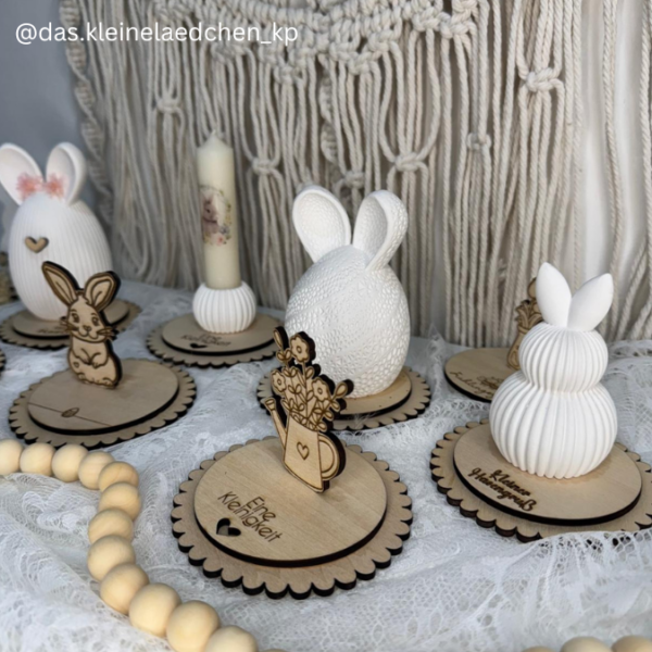 SVG Laser Datei - Frühling Ostern Geschenkscheiben und Stecker für Gießteile Kerzenständer Blumen 9 Designs Laserdatei für 3mm und 4mm dickes Holz – Bild 22