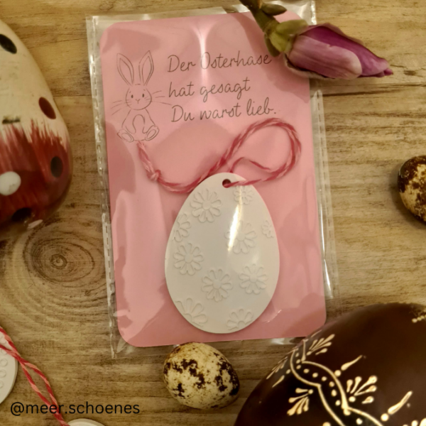 IN DER TÜTE PRINT DRUCKVORLAGE PDF Verpackung für Kleinigkeiten Geschenkkarte 2 Designs - Ostern der Osterhase hat gesagt UND Some bunny loves you PDF-Datei zum selber drucken – Bild 3