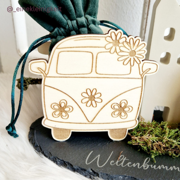 SVG Laser Datei - 3mm 4mm Bulli Bus für Blumen oder Geldgeschenk Geschenkbox Hochzeitsgeschenk Hochzeit Flitterwochen Reiselust Laserdatei – Bild 4