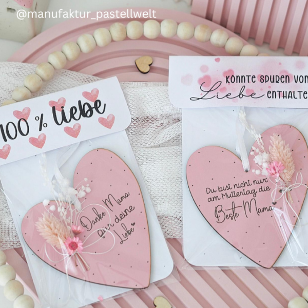 Tütenklappe Verschluss für Tüten PRINT DRUCKVORLAGE PDF Verpackung für Kleinigkeiten 4 Designs PINK Valentinstag Liebe Romantische Geschenkidee Printable PDF Datei zum selber drucken – Bild 3