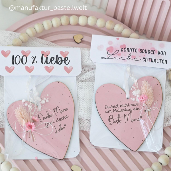 Tütenklappe Verschluss für Tüten PRINT DRUCKVORLAGE PDF Verpackung für Kleinigkeiten 4 Designs PINK Valentinstag Liebe Romantische Geschenkidee Printable PDF Datei zum selber drucken – Bild 2